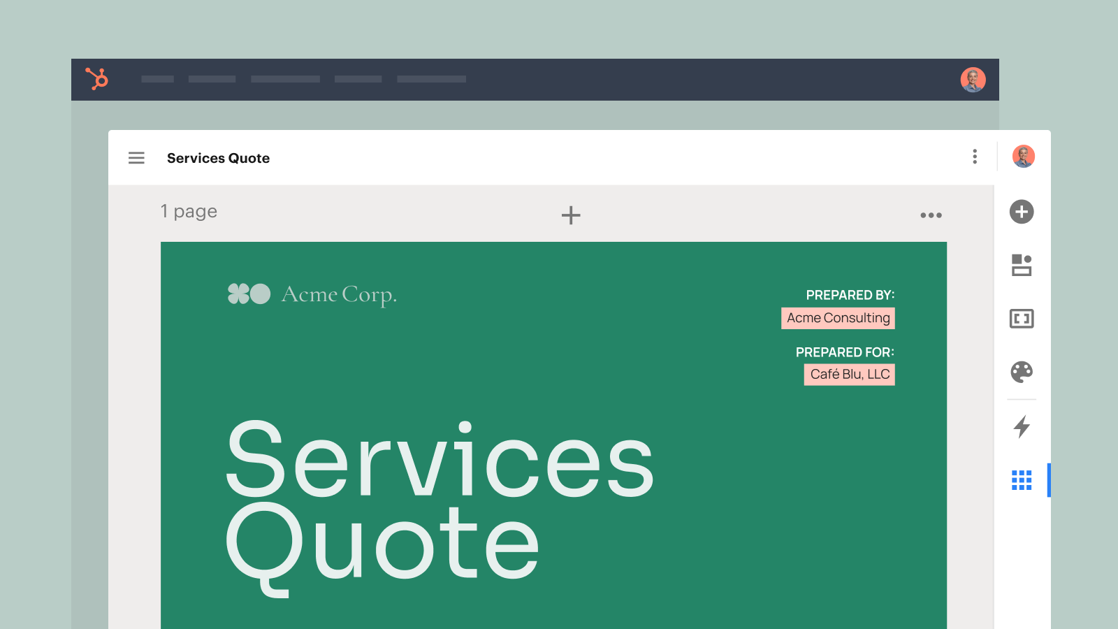 Create documents right in HubSpot