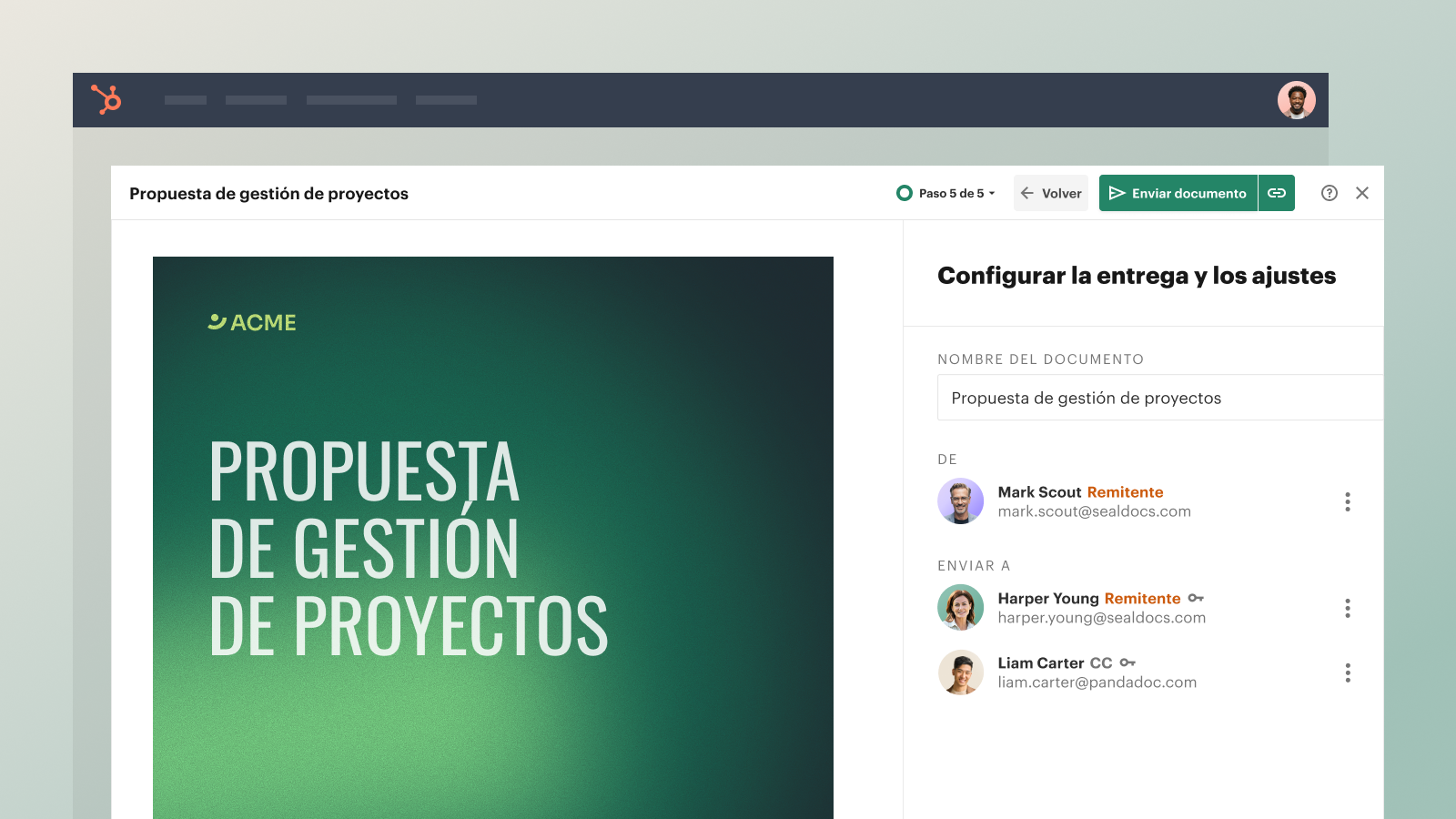 Create documents right in HubSpot