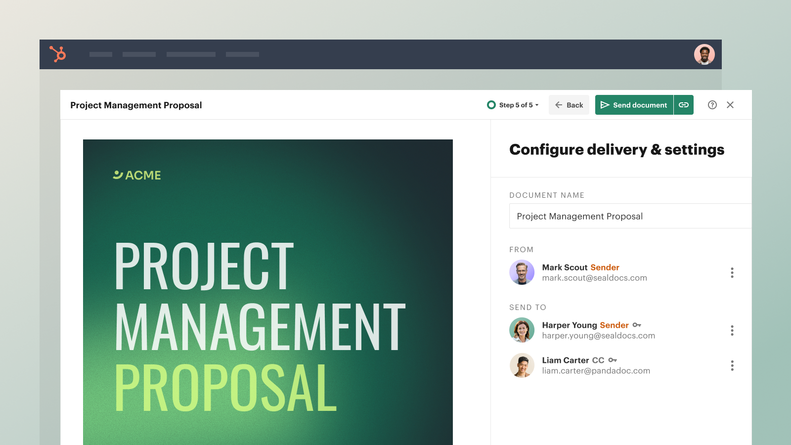Create documents right in HubSpot